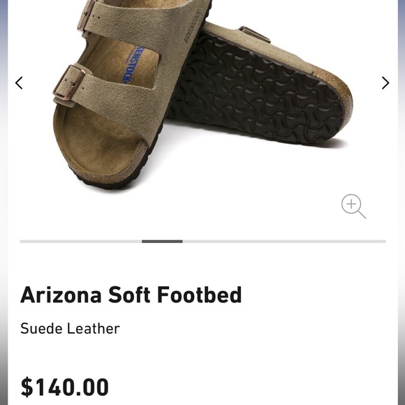 NWT Birkenstocks Arizona in taupe - suede leather - Picture 4 of 5